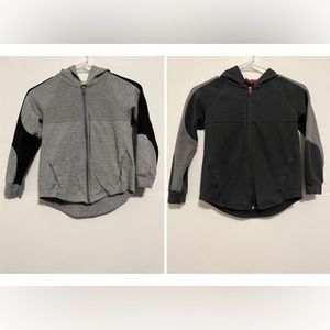 2 for $10 Athletic Works boy jackets s(6-7). Black and gray with hood.